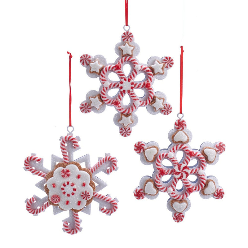 Peppermint Gingerbread Snowflake Ornaments | Putti Christmas Canada
