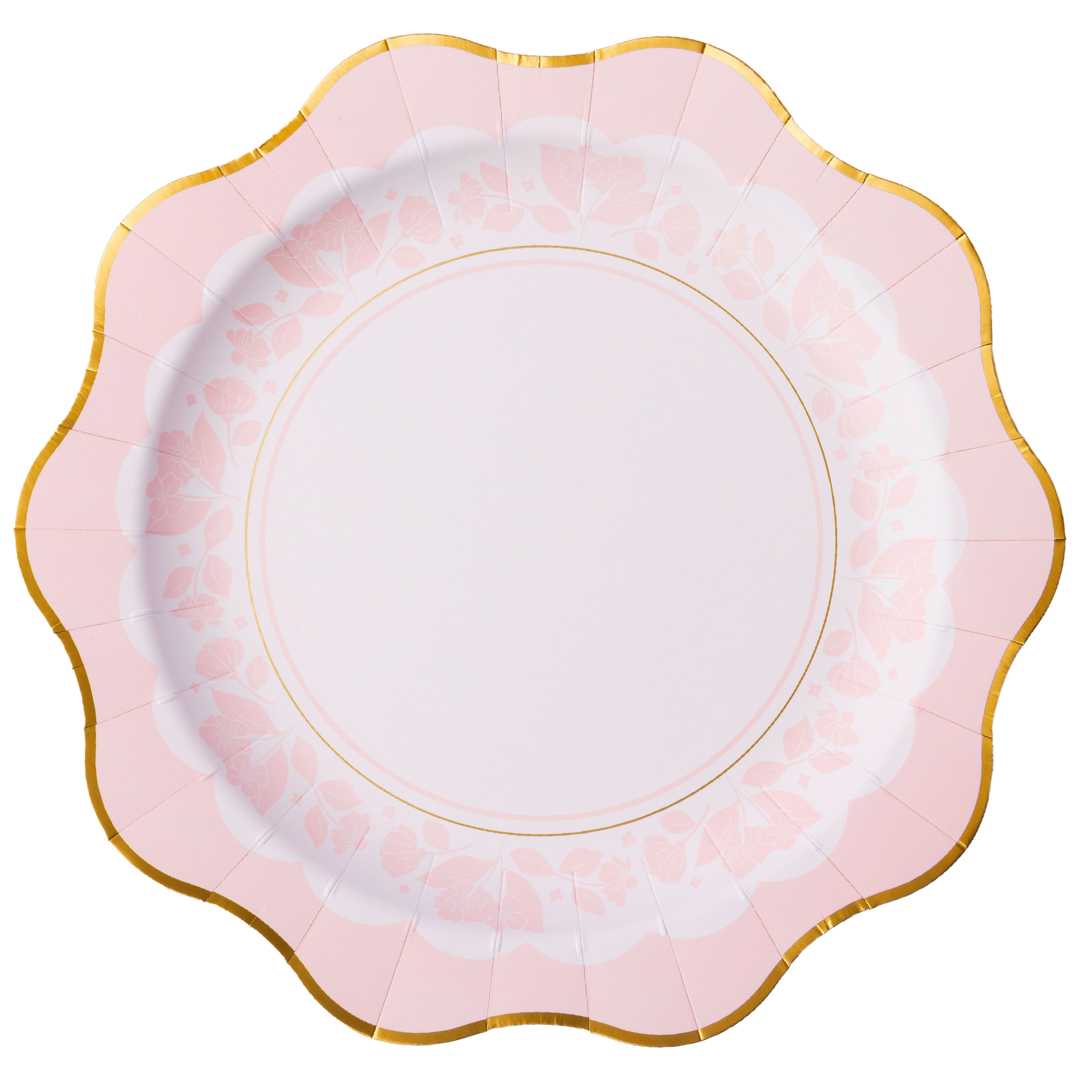 Pink Floral Ppaer Dinner Plates