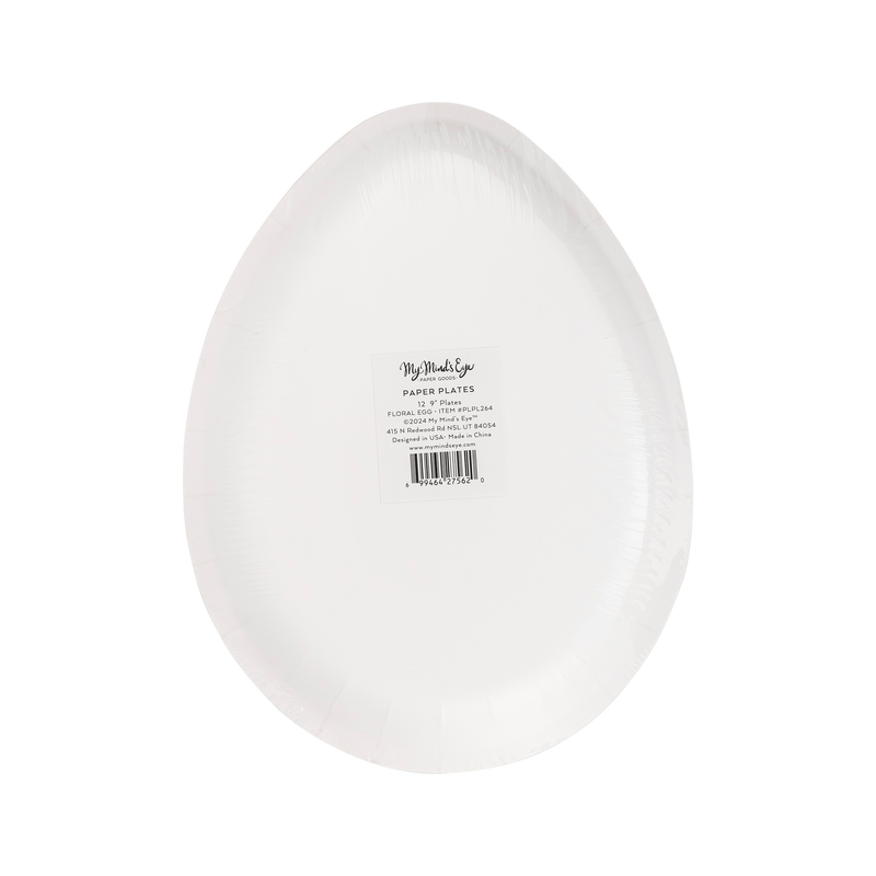 Floral Egg Shaped Paper Plate