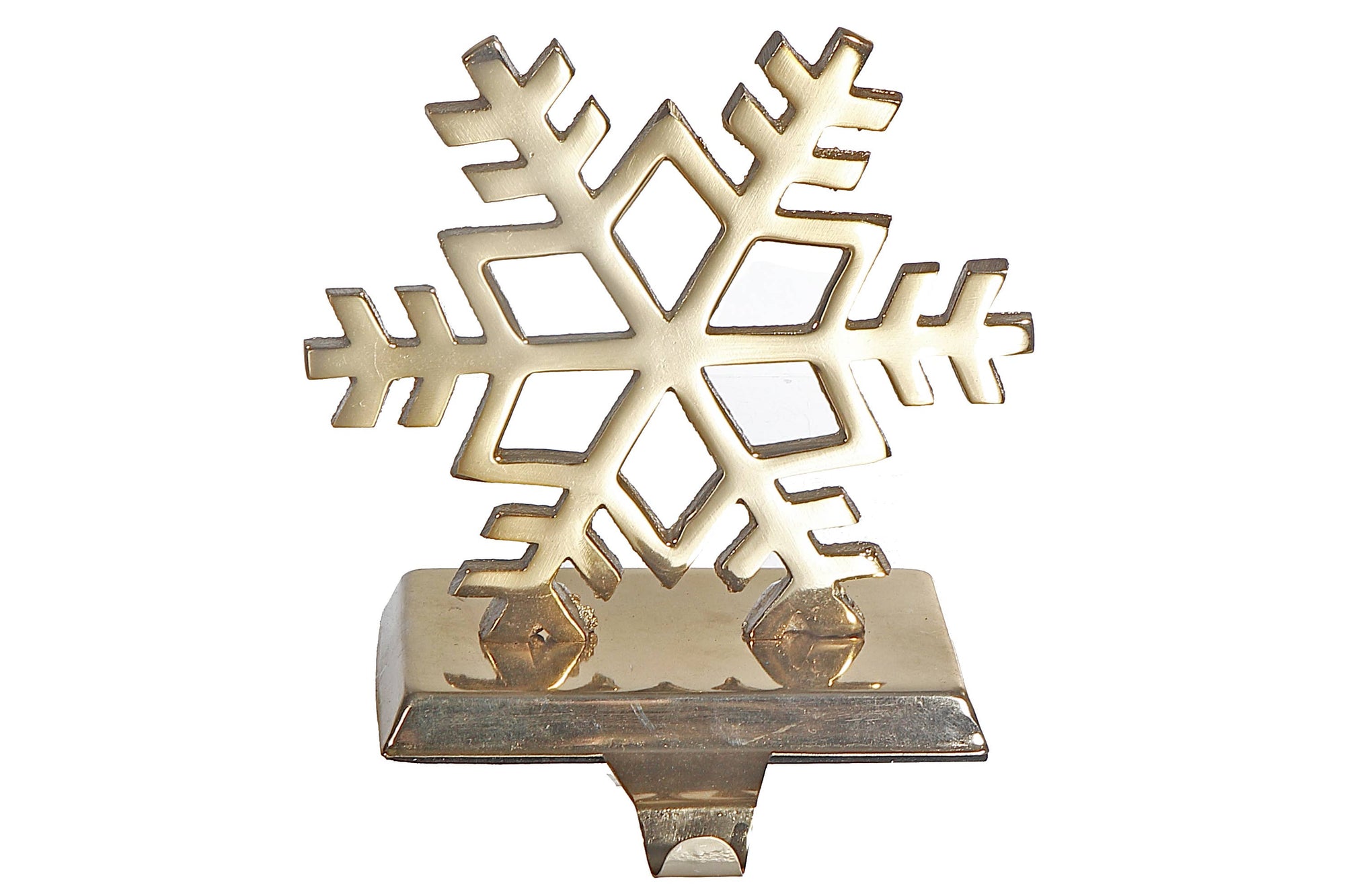 Gold Metal Snowflake Stocking Holder