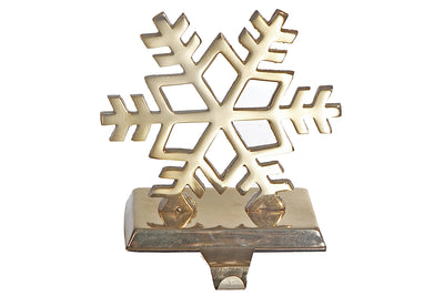 Gold Metal Snowflake Stocking Holder