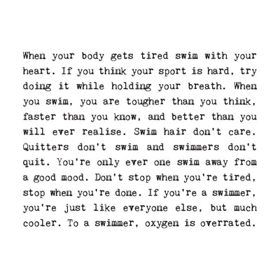 Swimming Fanatic Foiled Birthday Card For Swimmers