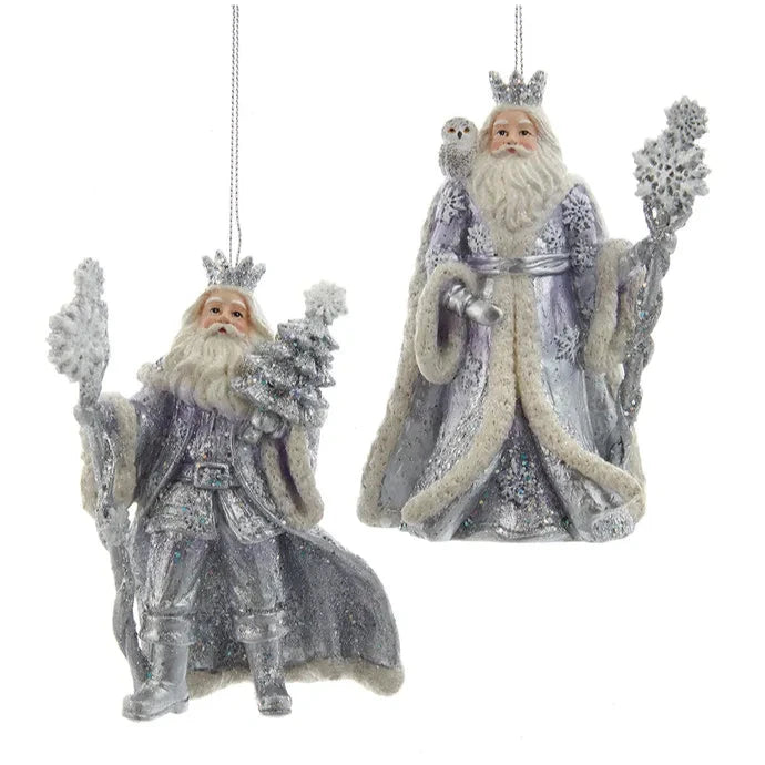Lavender Santa Ornament
