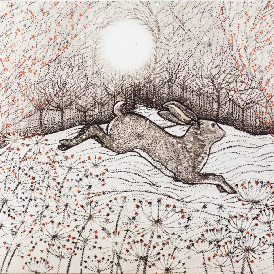Leaping Hare Greeting Card