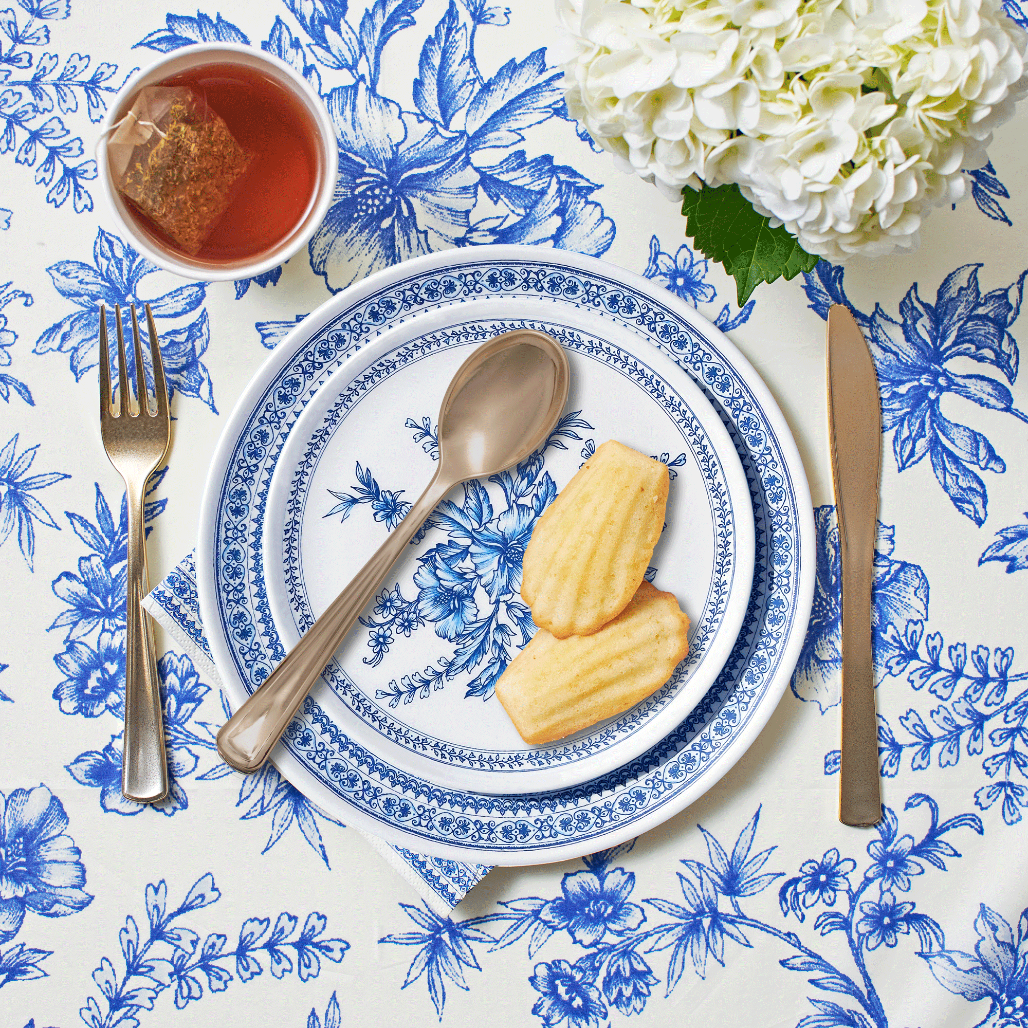 Bamboo Blue Toile Large Plates (Pack of 4)
