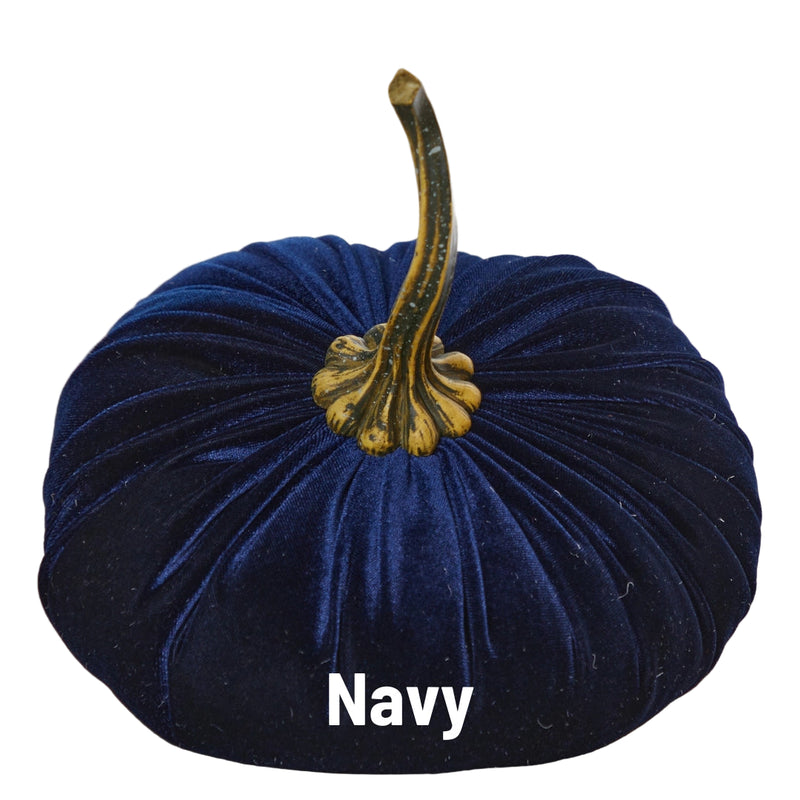 Extra Large Velvet Pumpkin - Navy