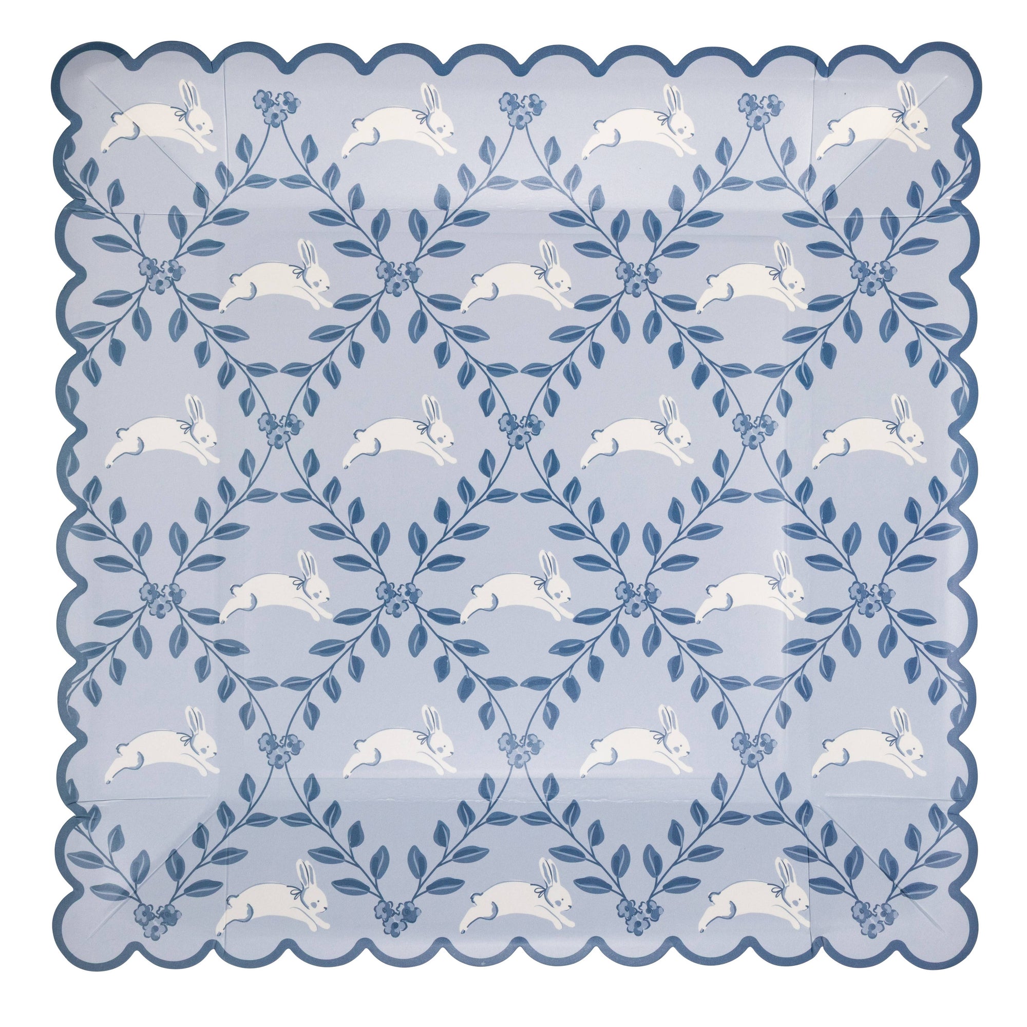 Diamond Bunny Pattern Square Paper Plate