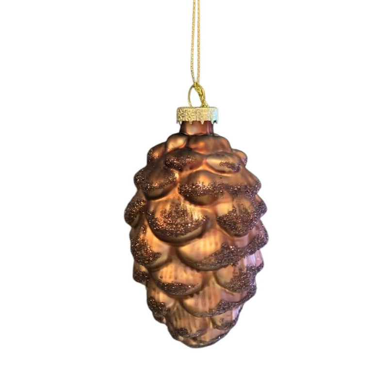 Brown Pinecone Glass Ornament
