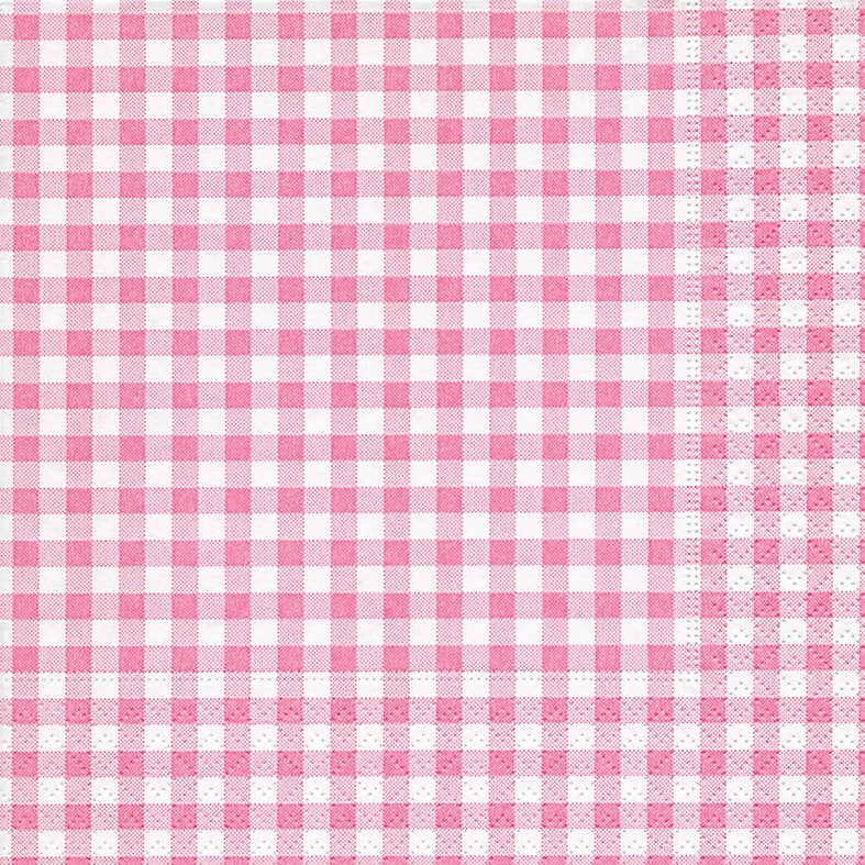 Pink Gingham Cocktail Napkin - Putti Fine Furnishings