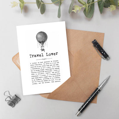 Travel Lover Card With Hot Air Balloon