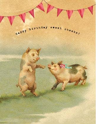 Sweet Cheeks Piglets Greeting Card