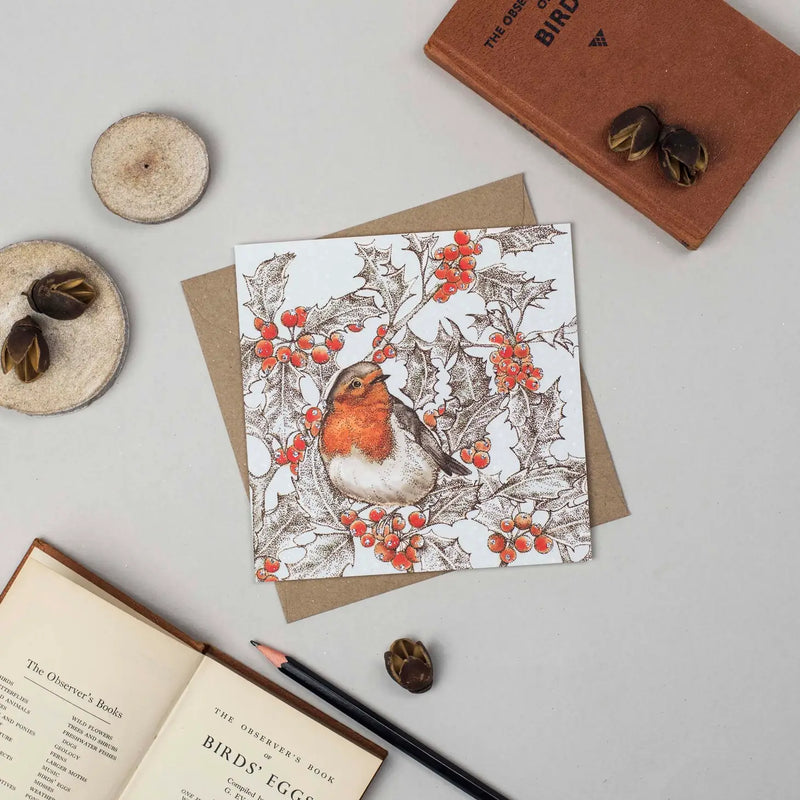 Robin & Holly Greeting Card