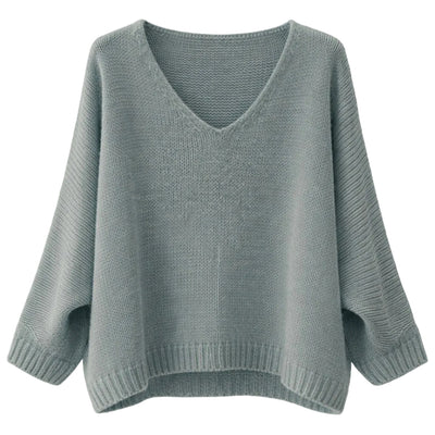 Mohair Blend V-Neck Sweater - Light Grey - Putti Fine Furnishings