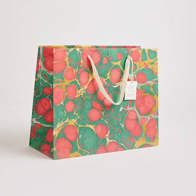 Hand Marbled Gift Bags Festive - Large