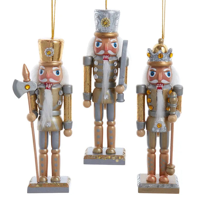 Gold and Silver Nutcracker Ornaments