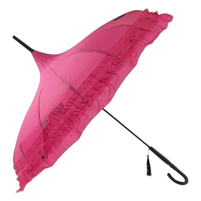 Boutique Frilled Pagoda Umbrella Rose Red