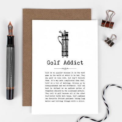 Golf Addict Card For Golfers