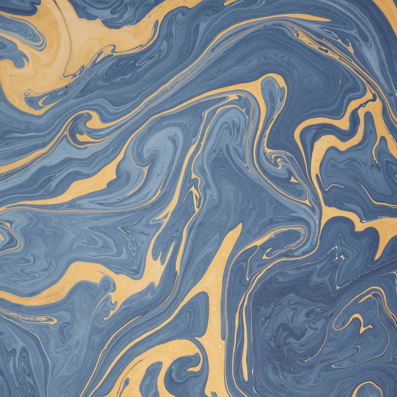 Paper Mirchi - Hand Marbled Gift Wrap Sheets - Ink Blue