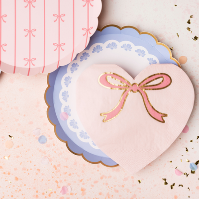 Bonjour Fête Pink Bow Napkin - Large