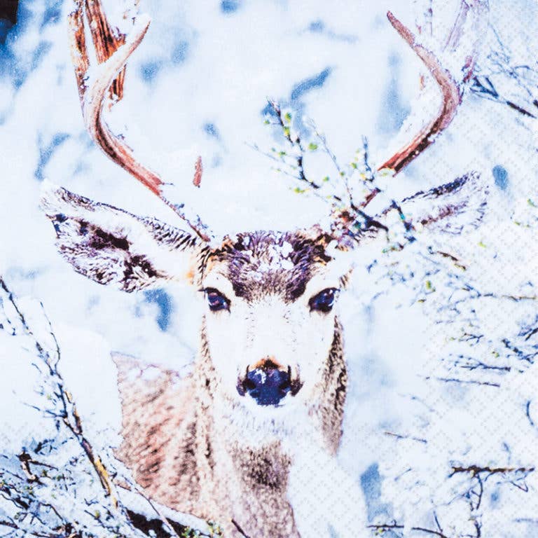 Stag in Snow Ppaer Lunch Napkins