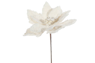 Ivovy Fur Poinsettia Pick