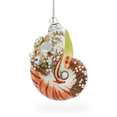 Conch Sea Snail Shell Glass Christmas Ornament | Putti Christmas Decorations