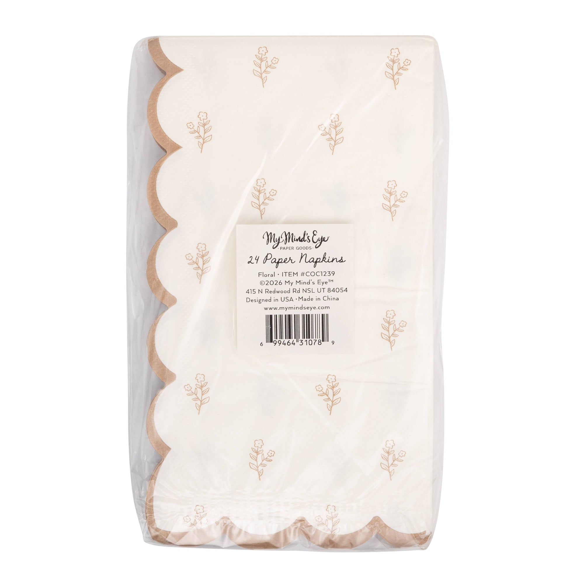 Cottontail Gold Floral Dinner Napkin
