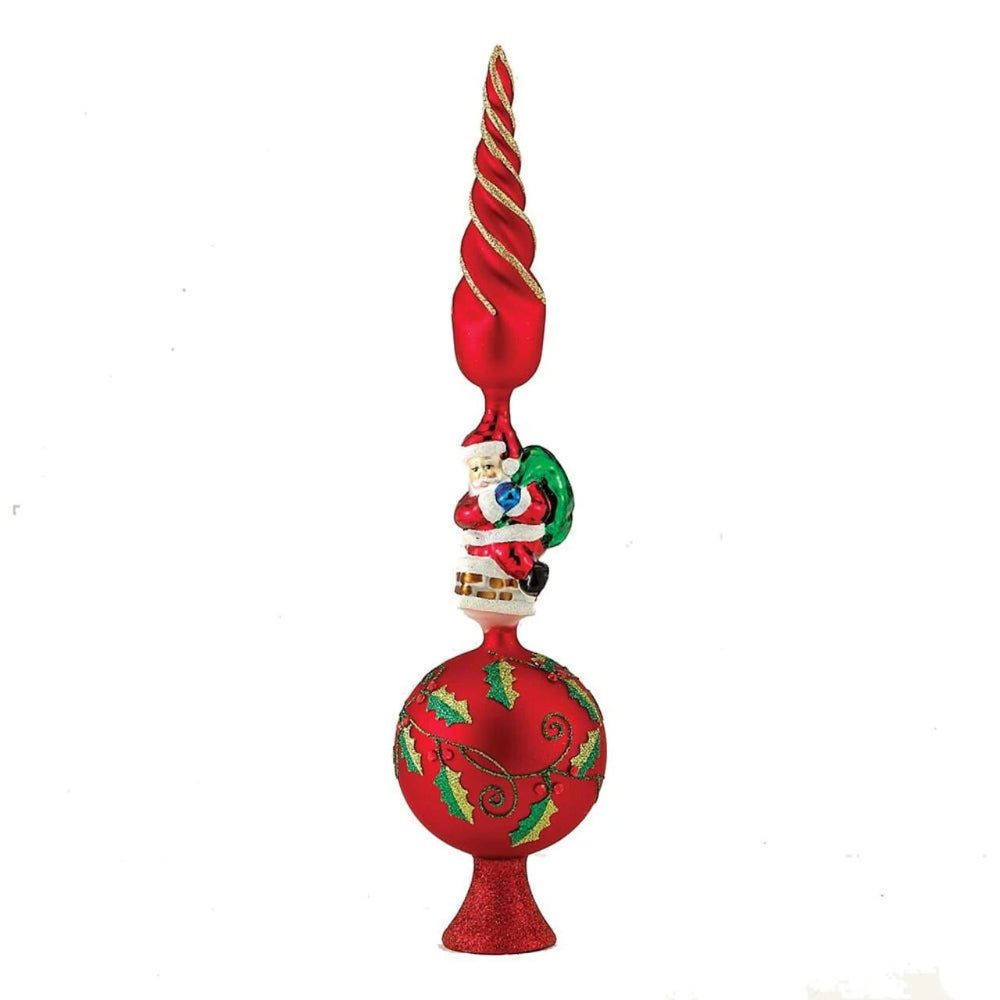 Santa Glass Tree Topper | Putti Christmas Decorations