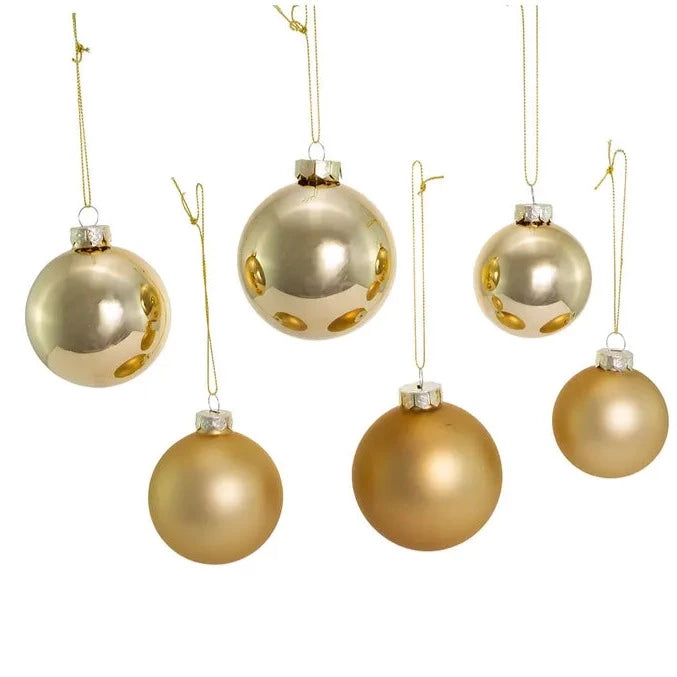 Kurt Adler Shiny Gold and Champagne Ornaments - 20 Piece Box Set