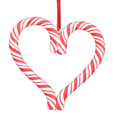 Candy Cane Heart Ornament | Putti Christmas Deorations