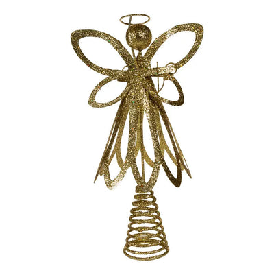 Kurt Adler Gold Glittered Angel Treetoper | Putti Christmas