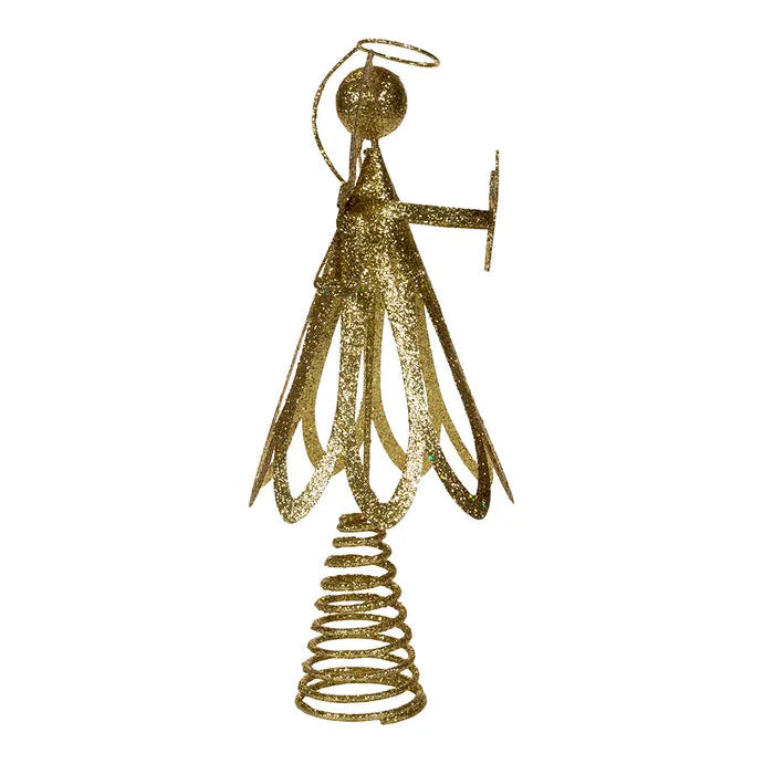 Kurt Adler Gold Glittered Angel Treetoper | Putti Christmas