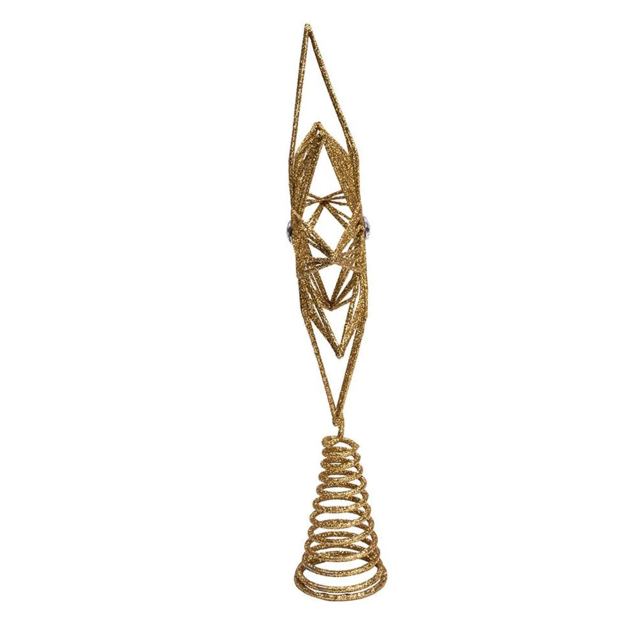 Gold Glitter Six-Point Star Tree Topper