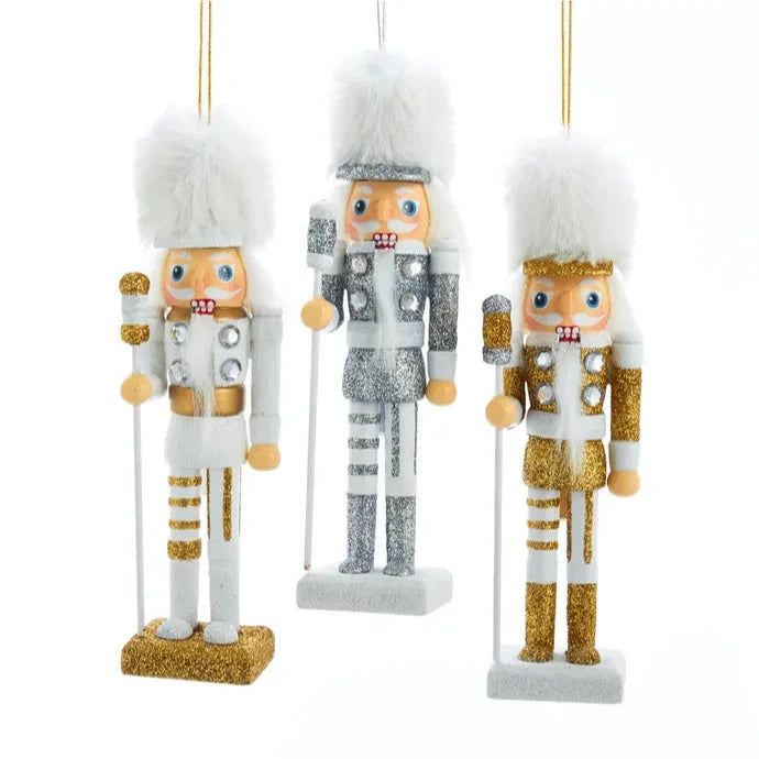 Gold White and Silver Nutcracker Ornaments | Putti Christmas Decorations