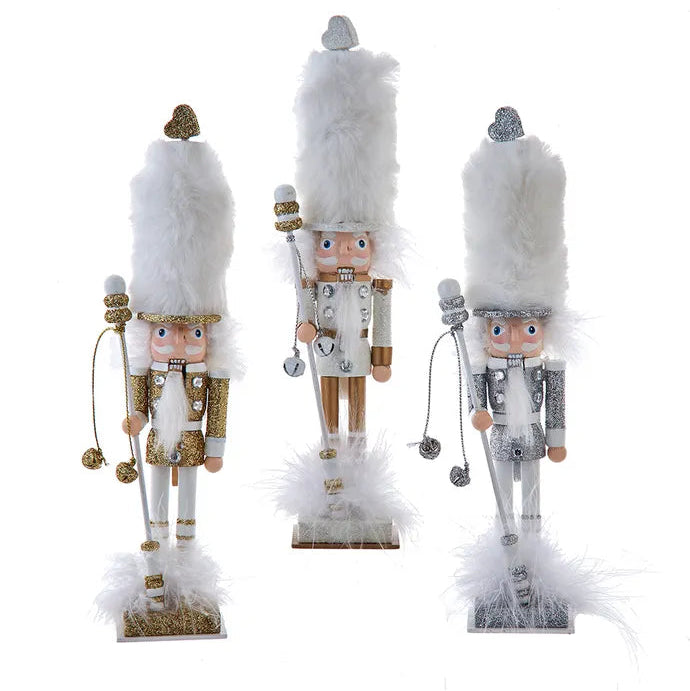 Hollywood Nutcrackers™ Gold, White & Silver Tree Hat Nutcrackers | Putti Christmas