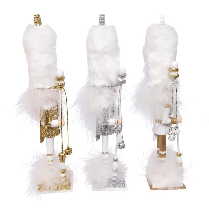 Hollywood Nutcrackers™ Gold, White & Silver Tree Hat Nutcrackers | Putti Christmas
