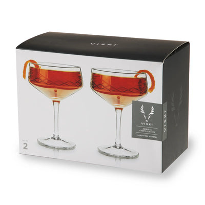 Viski Admiral Coupe Crystal Glasses - Set of 2