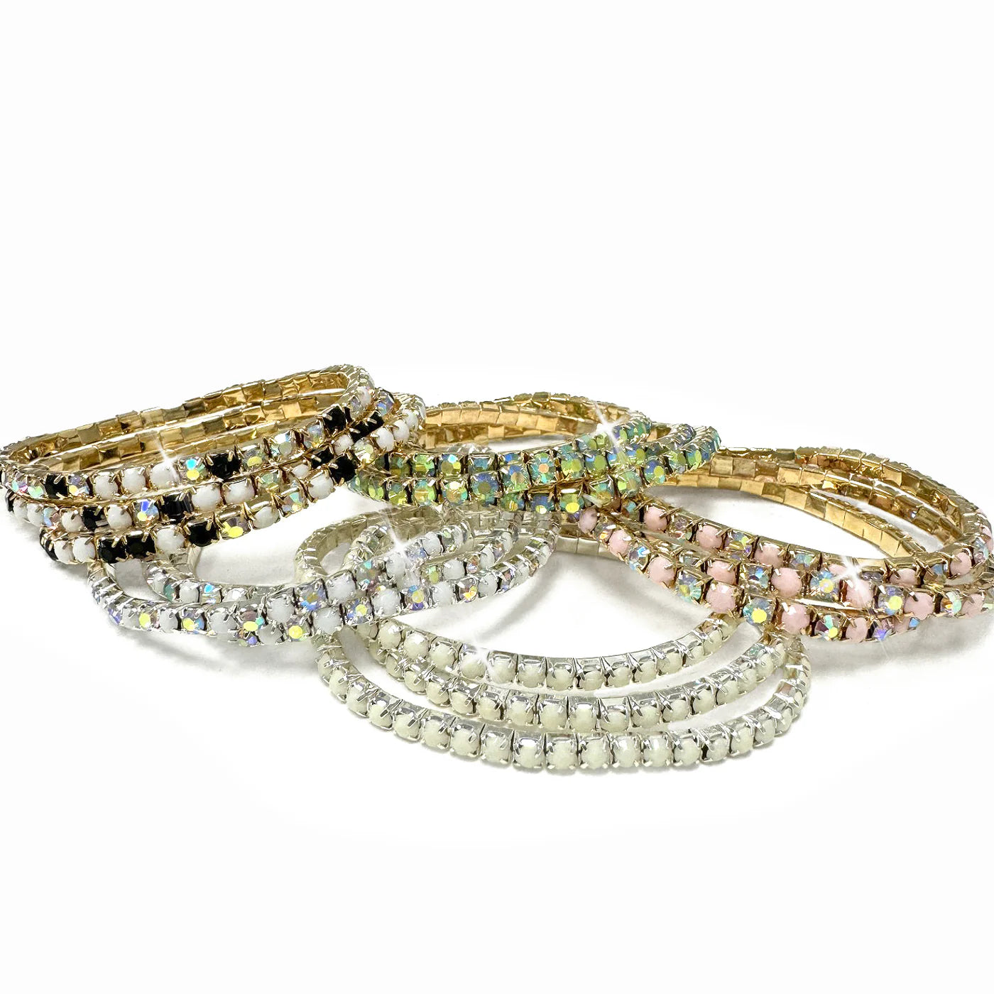 Jacqueline Kent Stretch Crystal Bracelet - set of 3