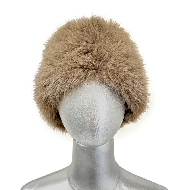 Faux Fur Headband - Brown