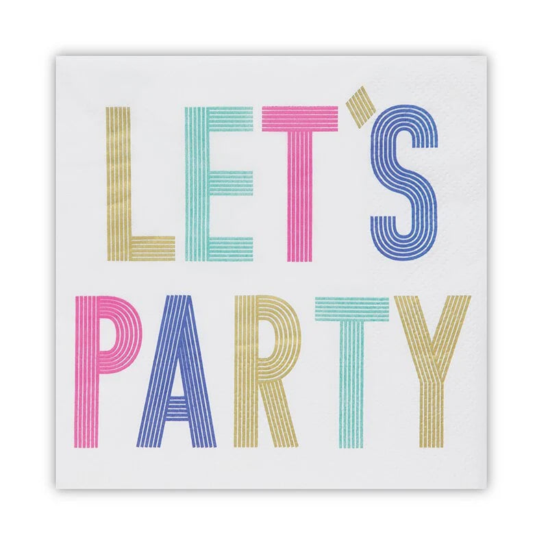 "Let's Party" Multicolor Cocktail Napkins