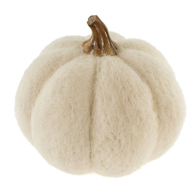 White Felt Pumpkin - Large