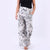 Butterfly And Bloom Print Linen Pant - Black