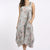 Floral Sleeveless Linen Dress - Light Grey | Putti Fine Fashions 