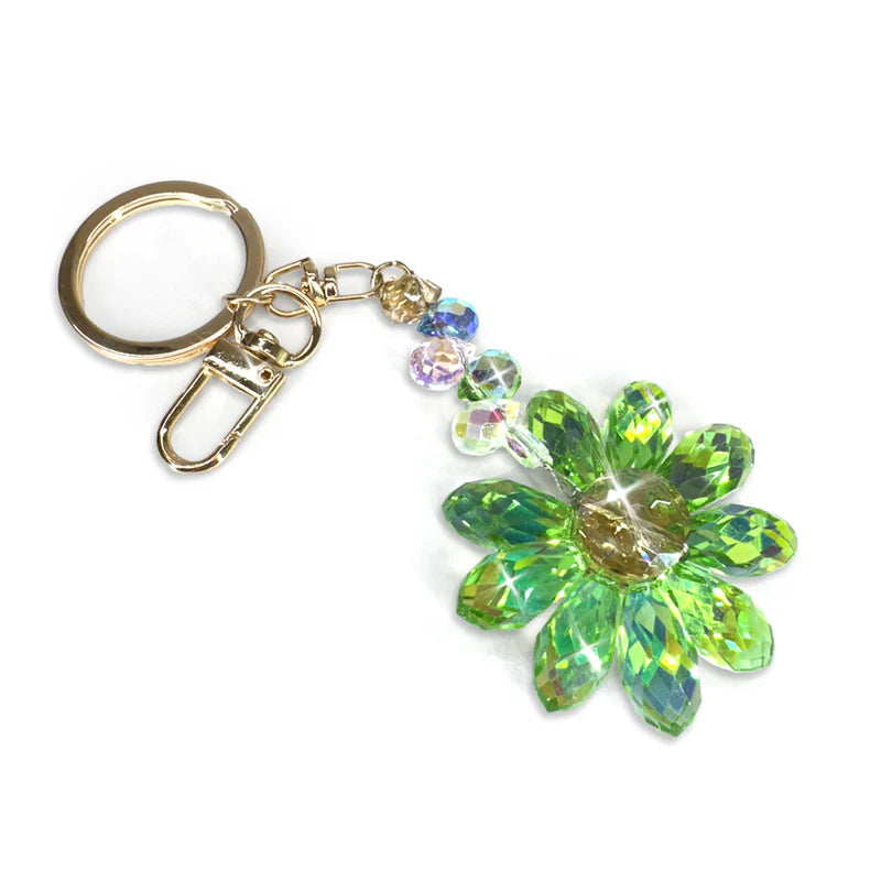 Jacquline Kent Crystal Daisy Key Chain - Green