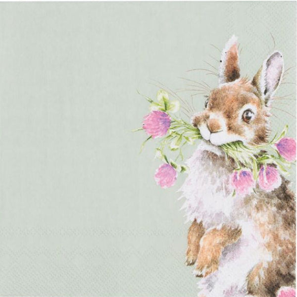Head Over Heals Rabbit Lunch Napkin | Putti Fine Furnishings