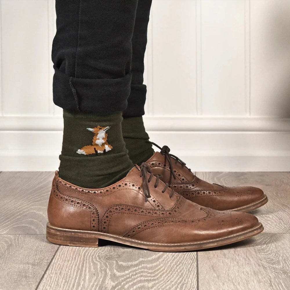 Soapie Allport Men’s “Foxes” Socks | Putti Fine Fashions