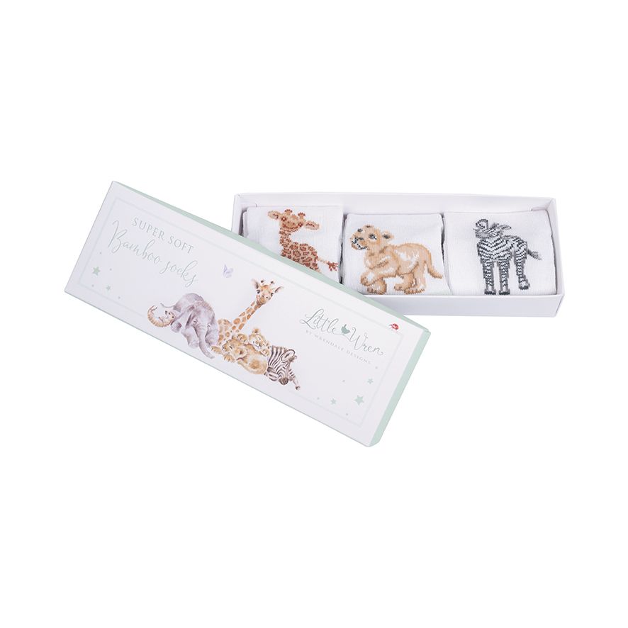 Wrendale "Little Savannah" African Animals Baby Socks | Le Petite Putti