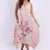 Large Floral Print Sleeveless Linen Dress - Pink