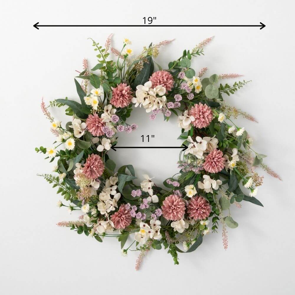 Pastel Mixed Flower Wreath | Putti Fine Furnishings Canada