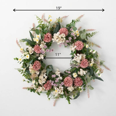 Pastel Mixed Flower Wreath | Putti Fine Furnishings Canada